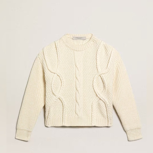 Golden Goose Women's Round-Neck Virgin Wool Sweater with Braided Motif - Picture 4 of 12